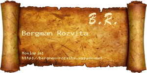 Bergman Rozvita névjegykártya